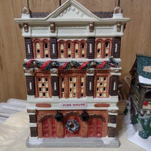 Firehouse Village House Vintage Porcelain Lighted Christmas House *  1997